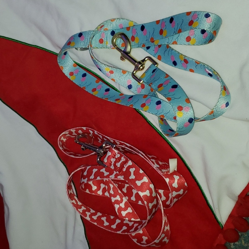 New  Happy Birthday Balloons & Dog Bones 4 Foot Dog Leash